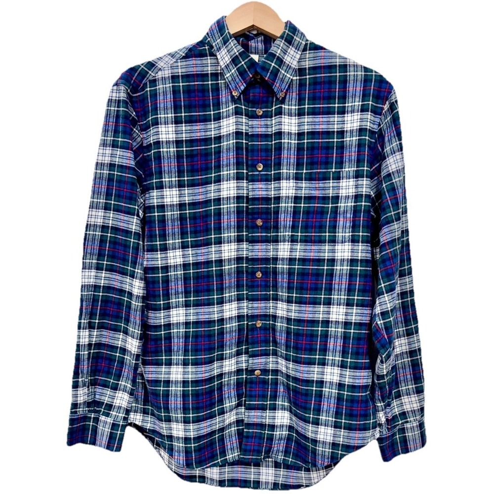 Brooks Brothers Mens M Blue Red Green Plaid Flannel Shirt Regent Fit Button Down